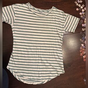Madewell, Striped Green and White T-Shirt - Gently used.